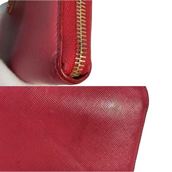 229164P (S2) Prada Wallet Long Round Zipper Pink Leather - Picture 7 of 10